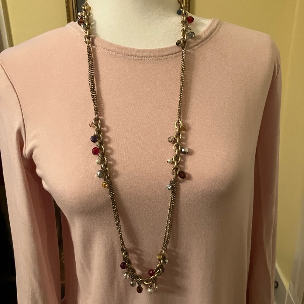 Chico's Gold Necklace with Multicolor Charms
